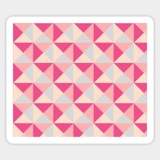 Pink Grey Peach Geometric Triangles Sticker